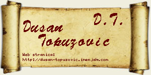 Dušan Topuzović vizit kartica